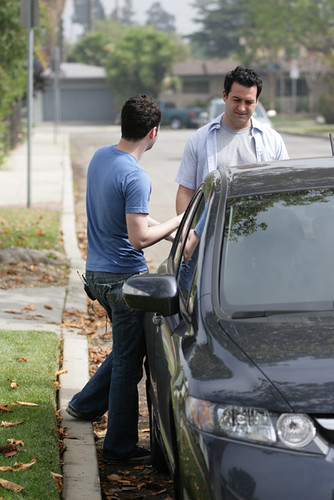 Dan Jeff washing the car