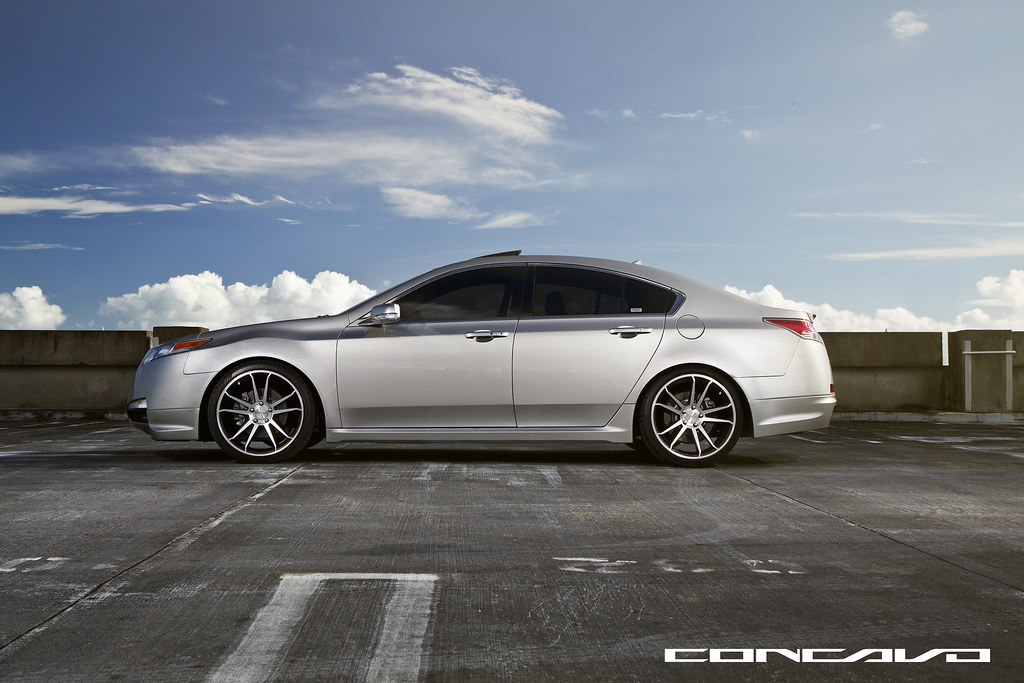 ACURA TL ON CONCAVO CW-S5 MATTE BLACK MACHINED FACE