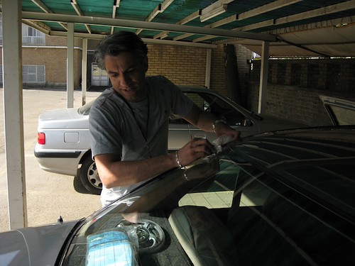 Washing the car